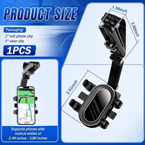 2026 New Sun Visor Phone Holder,1080° Adjustable Car Visor Phone Mount in Saudi Arabia