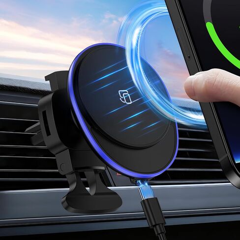 Magnetic Phone Holder for Car ,Magsafe Car Mount Charger for iPhone 17 16 Pro Max 17Air 16e 15 15Pro 14 Plus Mag Safe iPhone Car Mount for Magnet Holders for Your Car Accessories Wireless Charging in Saudi Arabia