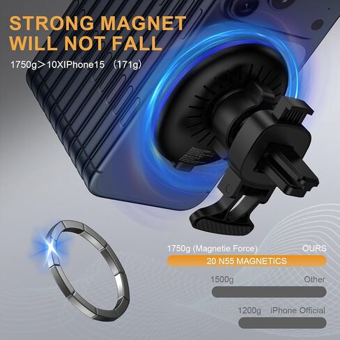 Magnetic Phone Holder for Car ,Magsafe Car Mount Charger for iPhone 17 16 Pro Max 17Air 16e 15 15Pro 14 Plus Mag Safe iPhone Car Mount for Magnet Holders for Your Car Accessories Wireless Charging in Saudi Arabia
