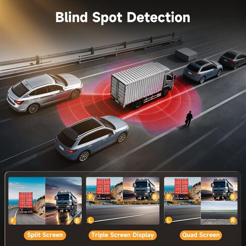 4 Channel 10.1 Inch Backup Camera Systerm for RV, Blind Spot Detection Touch Screen Backup Camera for Trucks, Pickups, Cars, Trailer, Stable, Courtyard, Garage, Farm with 4 Wired Cameras in Saudi Arabia