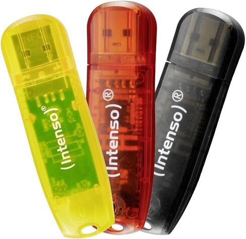 محرك أقراص فلاش Intenso Rainbow Line 2x64GB USB 2.0 حزمة مزدوجة باللون البرتقالي in Kuwait