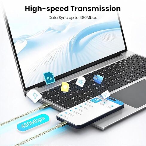 KYEHD USB C Cable，3 Pack 10FT 60W Fast Charging USB C to USB C Cable, Durable Type C Charger Cable for iPhone 17/16/15/iPad MacBook CarPlay and More in Kuwait