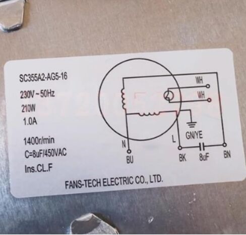 SC355A2-AG5-16 230V 1.0A 210W 1400RPM Cooling Fan 355mm in Kuwait