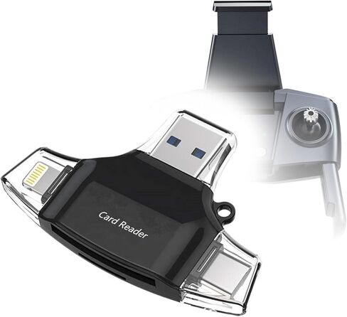 BoxWave Smart Gadget Compatible with Ruko Bwine F7MINI Remote Controller - AllReader SD Card Reader, microSD Card Reader SD Compact USB - Jet Black in Kuwait