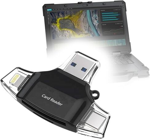 BoxWave Smart Gadget Compatible with Dell Latitude 5430 Rugged Laptop (14 in) - AllReader SD Card Reader, microSD Card Reader SD Compact USB - Jet Black in Kuwait