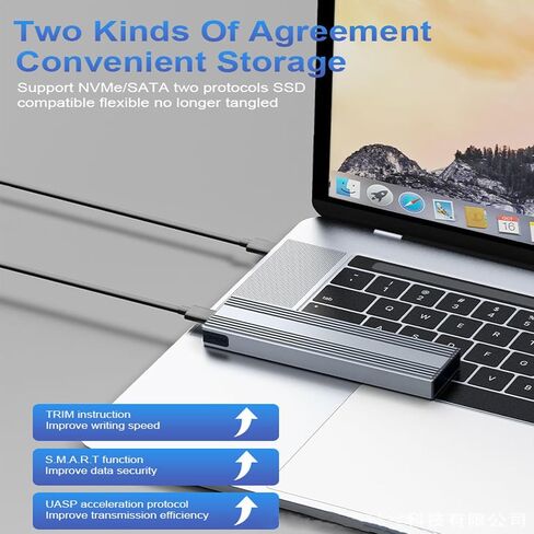 M.2 NVME NGFF 2 in 1 SSD Enclosure, Tool-Free USB 3.1 Gen 2 10Gbps NVMe PCI-E/ 6Gbps SATA M-Key / B+M Key Solid State Drive External Adapter for SSDs 2242 2260 2280 (2 in 1 M.2 SSD Enclosure) in Saudi Arabia