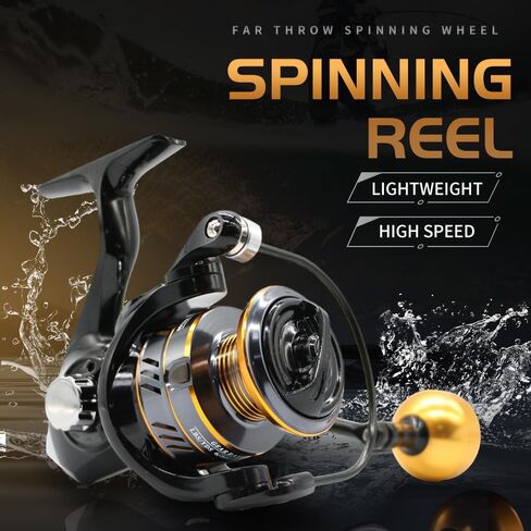 HM Spinning Reel for Saltwater 5.2:1 Gear Ratio Spinning Reel 1000/3000/4000/5000/6000/7000 Lightweight Carrete de Pesca Stainless Steel Ball Bearings Up to 17.6 Lbs Drag Nylon Aluminum in Saudi Arabia