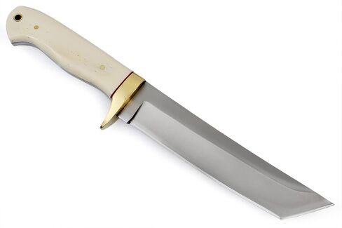 Handmade Hunting Fixed Blade Tanto knife with Leather sheath Outdoor Carbon steel knife for Skinning Camping Adventure For gifted in Kuwait