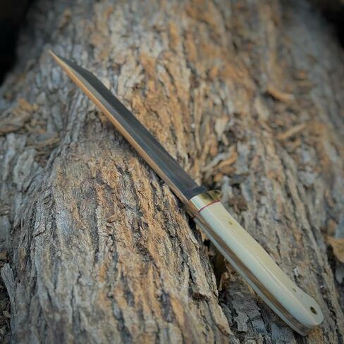 Handmade Hunting Fixed Blade Tanto knife with Leather sheath Outdoor Carbon steel knife for Skinning Camping Adventure For gifted in Kuwait
