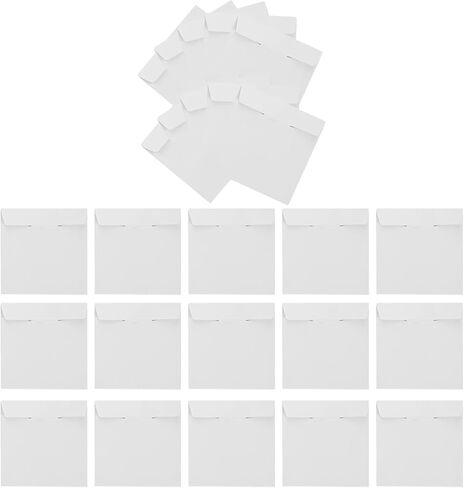 30pcs White Paper CD and DVD Sleeves for Disc Protection and Space Saving, Small Square Media Storage Sleeves for Music Studios and Travel, Sleek Design Paper Storage Envelopes in Kuwait