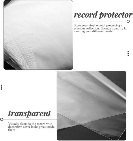 SEWACC 50pcs Vinyl Record Album Outer Sleeve Protector Self-Adhesive Seal, Transparent Polypropylene Material, Mud Resistant, for Vinyl Record Storage and Protection in Saudi Arabia