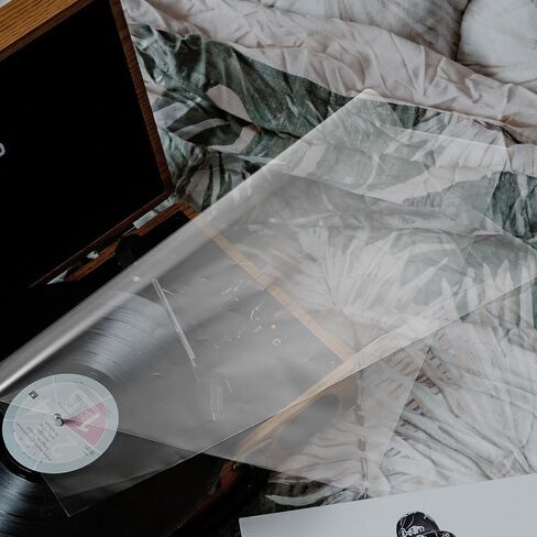 VANZACK 50pcs Vinyl Record Outer Protective Sleeves White Pp Plastic Covers with Self-Adhesion for Protecting Vinyl Records and Anti-Fingerprint in Kuwait