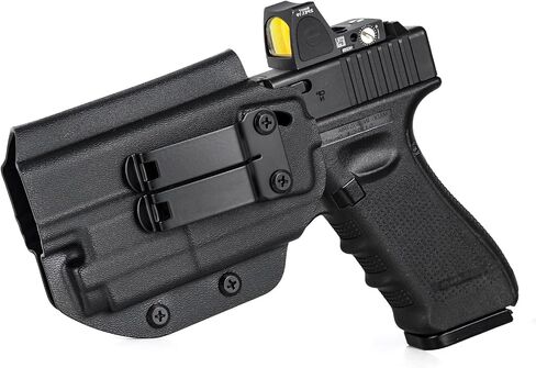 G17 Holster with Olight PLX Light, IWB Kydex Holster for Glock 17 Gen 1-6 22 31 47 MOS with PL-X Tactical Flashlight - Red Dot Optic Cut - Appendix Carry Holster for Concealed Carry in Saudi Arabia