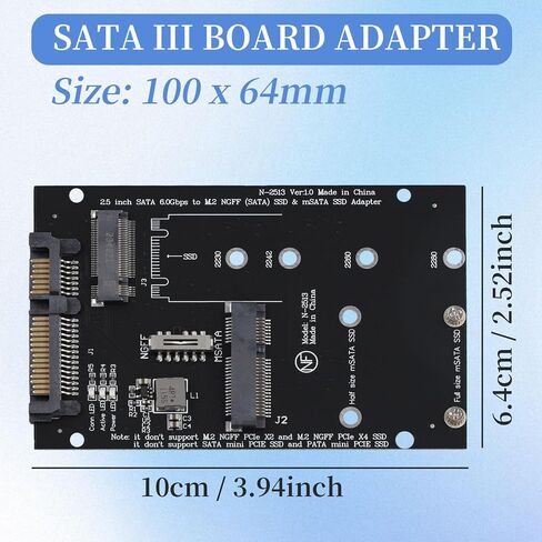 SATA Adapter 2 in 1 Converter for M.2 NGFF/MSATA to 2.5 Inch in Kuwait
