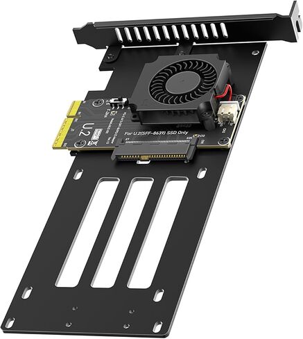 SFF-8639 U.2 PCIe Adapter Card with Cooling Fan in Saudi Arabia