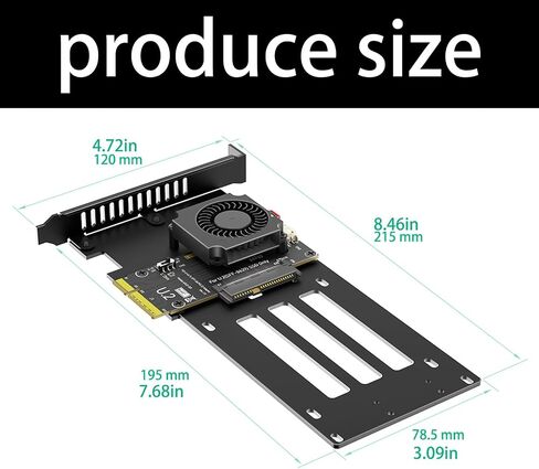 SFF-8639 U.2 PCIe Adapter Card with Cooling Fan in Saudi Arabia