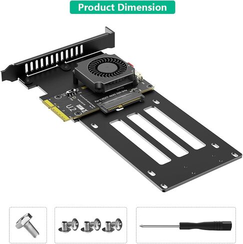 SFF-8639 U.2 PCIe Adapter Card with Cooling Fan in Saudi Arabia