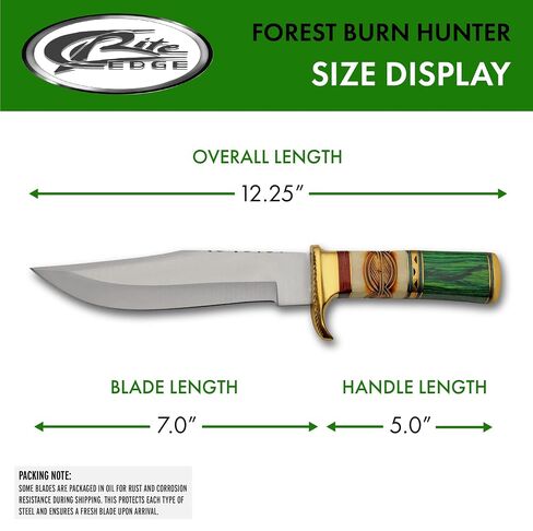 SZCO Full Tang Hunting Knife 12.25 Inch - Pocket Knife with Stainless Steel Blade, Green Wood & Bone Handle & Leather Sheath - Bowie Knife for Camping, Hunting & Outdoor Adventures for Men in Saudi Arabia