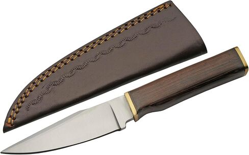 SZCO Full Tang Hunting Knife 8.5 Inch - Fixed Blade Camping Knife with Wenge Wood Handle, Stainless Steel Blade & Sheath for Hunting, Camping & Outdoor uses for Men in Saudi Arabia