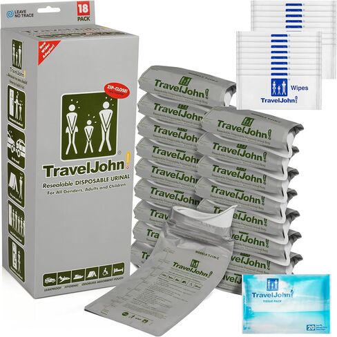 TravelJohn Resealable Disposable Urinal Bags – (TJ1N-C) in Kuwait