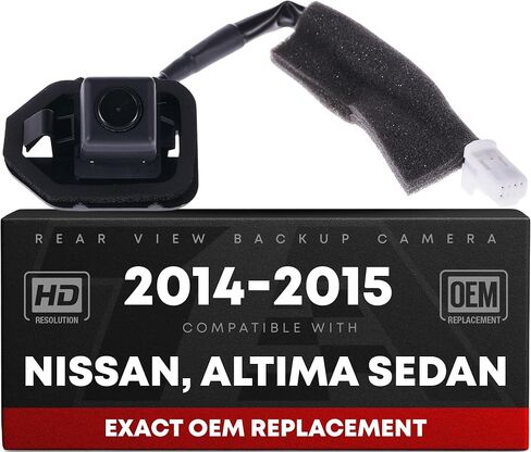 Rear View Backup Camera, Reverse Park Assist - Compatible with 2014-2015 Nissan Altima Sedan - Plastic, Glass - Vehicle Parking Camera Replacement - OEM 284423TA2B, 284423TA1B, 590-955, NI1960118 in Kuwait