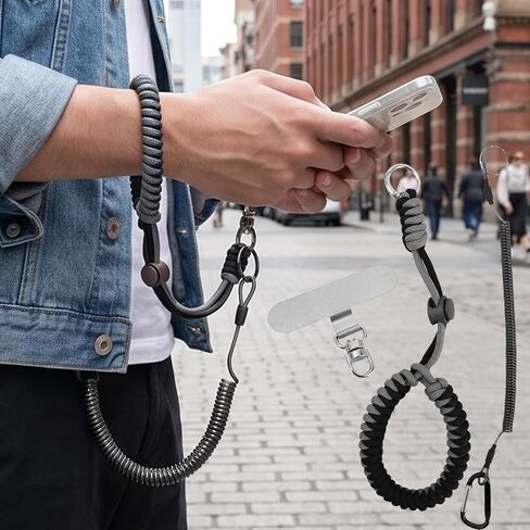 1set Phone Wrist Strap Anti Theft Retractable 120CM Chain Cell Phone Lanyard Holder Wristlet for Daily Commuting Outdoor in Saudi Arabia
