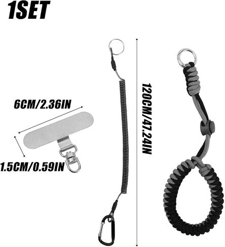 1set Phone Wrist Strap Anti Theft Retractable 120CM Chain Cell Phone Lanyard Holder Wristlet for Daily Commuting Outdoor in Saudi Arabia