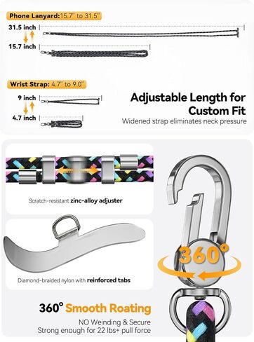 4-IN-1 Phone Lanyard, Adjustable Cell Phone Lanyard with 2 Tether Tabs, Men Women Wrist Strap for iPhone,Smartphone in Saudi Arabia