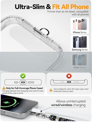 4-IN-1 Phone Lanyard, Adjustable Cell Phone Lanyard with 2 Tether Tabs, Men Women Wrist Strap for iPhone,Smartphone in Saudi Arabia