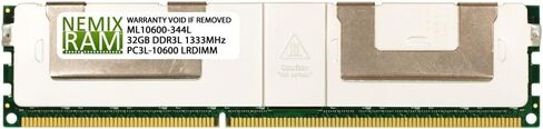 NEMIX RAM 32GB (1X32GB) DDR3 1333MHz PC3L-10600 4Rx4 1.35V 240-PIN LRDIMM Load Reduced Server Memory in Kuwait