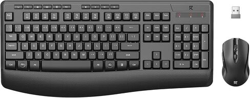Redragon Wireless Keyboard and Mouse Combo, 2.4G Full-Sized Ergonomic Computer Keyboard and 5 Level DPI Adjustable Wireless Mouse for Windows, Mac OS Desktop/Laptop/PC, BS-7367-B in Saudi Arabia
