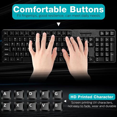 Fabbay 24 Pcs USB Wired Keyboard and Mouse 12 Wired Mouse 12 Corded Full Size Keyboard for School Office Home Compatible with Computer/Laptop/Windows/PC/Desktop in Kuwait
