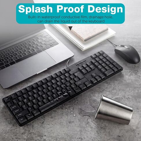 Fabbay 24 Pcs USB Wired Keyboard and Mouse 12 Wired Mouse 12 Corded Full Size Keyboard for School Office Home Compatible with Computer/Laptop/Windows/PC/Desktop in Kuwait