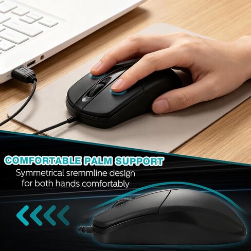 Fabbay 24 Pcs USB Wired Keyboard and Mouse 12 Wired Mouse 12 Corded Full Size Keyboard for School Office Home Compatible with Computer/Laptop/Windows/PC/Desktop in Kuwait