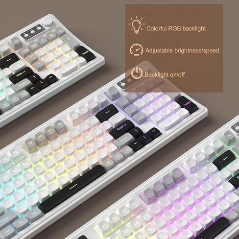 Camiysn GK990 Creamy Wireless Keyboard and Mouse Combo, 99 Keys RGB Backlit Rechargeable Quiet Gaming Keyboard, Adjustable Optical Mouse, with Number Pad in Kuwait