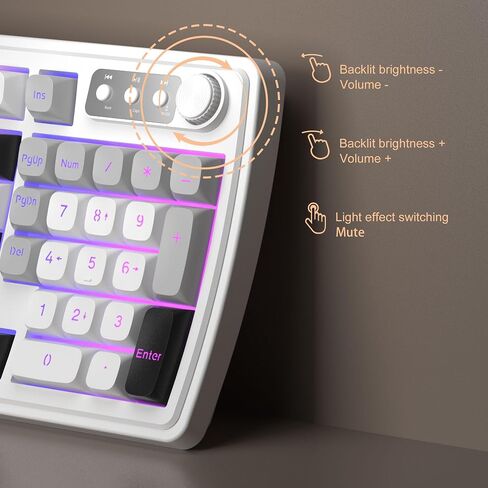 Camiysn GK990 Creamy Wireless Keyboard and Mouse Combo, 99 Keys RGB Backlit Rechargeable Quiet Gaming Keyboard, Adjustable Optical Mouse, with Number Pad in Kuwait
