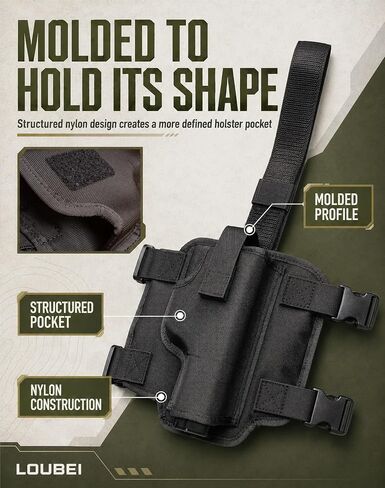 Drop Leg Holster, Molded Nylon Universal Thigh Pistol Holster in Saudi Arabia