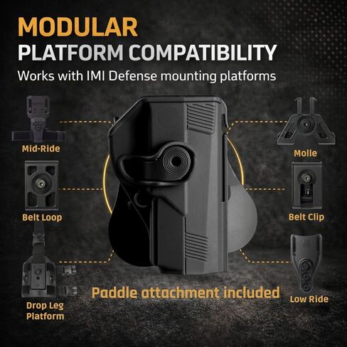 IMI Defense Level 2 Polymer Retention Holster for Beretta PX4 Storm, PX4 Full Size & Compact | Right-Handed Paddle Holster | Adjustable Cant | Compatible with IMI Defense Platforms in Saudi Arabia