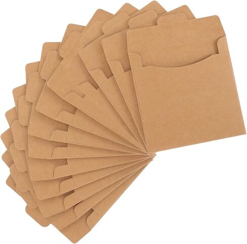 100 Pack Kraft Paper CD Sleeves, Heavy Duty DVD Envelopes for Storage Organization in Saudi Arabia
