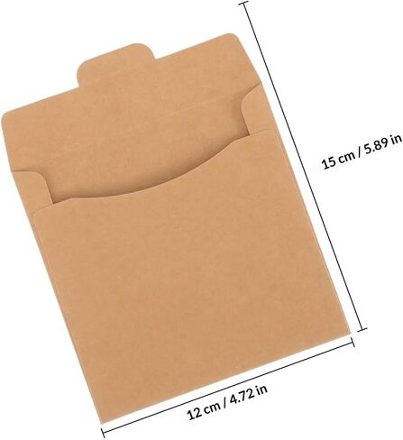 100 Pack Kraft Paper CD Sleeves, Heavy Duty DVD Envelopes for Storage Organization in Saudi Arabia