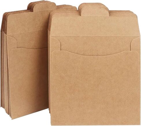 100Pcs Kraft Paper Bags for CD DVD Disc Storage, Coin Packaging Envelopes in Saudi Arabia