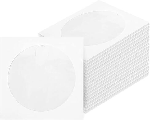 200pcs White Paper CD DVD Sleeves with Clear Window & Flap in Saudi Arabia