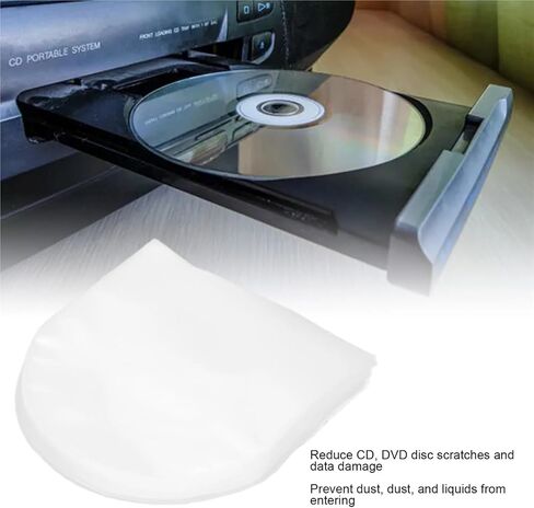 200PCS CD DVD Inner Sleeves Transparent Plastic Protectors for 5 Inch Disc Storage in Saudi Arabia