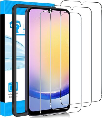 LYWHL 3 Pack for Samsung Galaxy A25 5G Screen Protector, Tempered Glass HD Clear 9H Hardness Protector Film for Galaxy A25 5G, Anti Scratch Bubble Free Easy Install Case Friendly in Kuwait