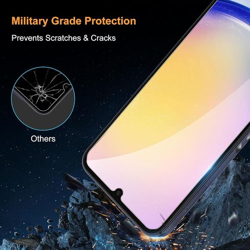 LYWHL 3 Pack for Samsung Galaxy A25 5G Screen Protector, Tempered Glass HD Clear 9H Hardness Protector Film for Galaxy A25 5G, Anti Scratch Bubble Free Easy Install Case Friendly in Kuwait