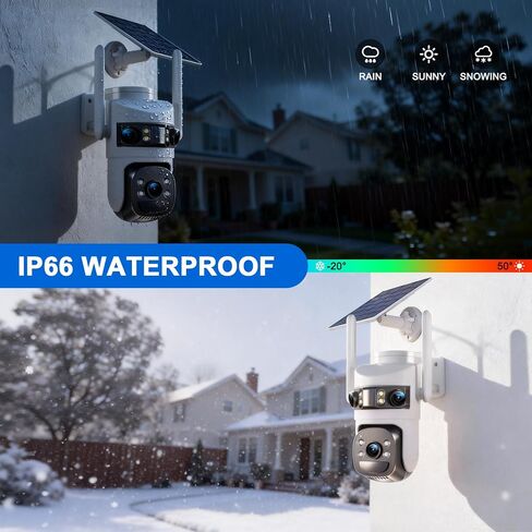 6MP Triple Lens Solar Security Cameras Wireless Outdoor, AOV 24/7 Recording in Saudi Arabia