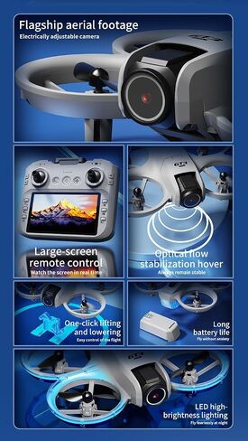 FPV Drone with HD Camera, RC Drone with Sceen on Controller, Optical Flow Positioning & Intelligent Obstacle Avoidance Mini RC Quadcopter Beginner-Friendly Indoor Outdoor Aerial Photography GT3 Drone for Beginers Adults in Saudi Arabia