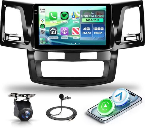 8 Core 6G+128G Android 15 Car Stereo for Toyota Hilux Fortuner 2005-2014 in Kuwait