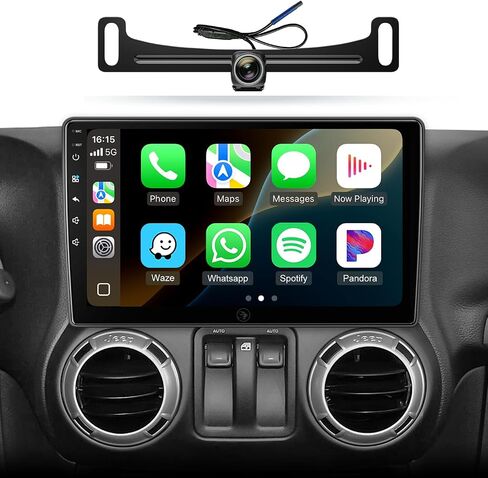 Car Radio for Jeep Wrangler JK & Dodge Ram, Wireless CarPlay Android Auto in Kuwait