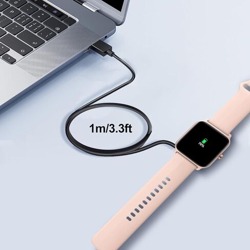 EGK Smart Watch Charger with Magnetic USB Charging Cable for Letsfit Willful YAMAY ID205L ID205U ID205S SW021 SW023 SW025 Umidigi Uwatch 3S 3 2 2S Urun Smartwatch - 3.3FT in Kuwait